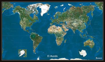 Mapa Plastificado Planisferio Foto Satélite (Español) "El Mundo Visto desde el Espacio"