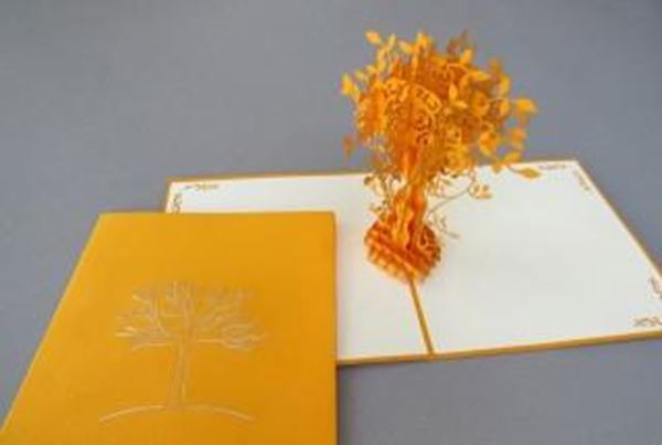 Tarjetas felicitación Árbol anaranjado "Tarjetas Pop Up"