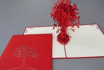 Tarjetas felicitación Árbol Rojo "Tarjetas Pop Up"