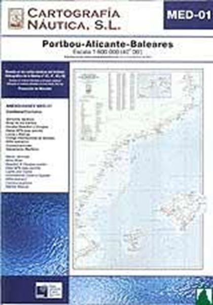 Med-01 Carta Náutica Portbou-Alicante-Baleares Escala 1:600000 (40º 00')