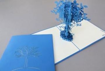 Tarjetas felicitación Árbol Azul "Tarjetas Pop Up"