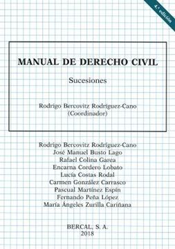 Imagen de Manual Derecho Civil. Sucesiones 4ª ed, 2018