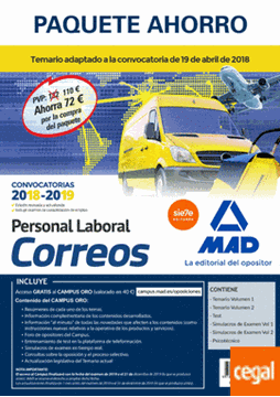 Imagen de Venta Anticipada Paquete Ahorro Personal Laboral Correos 2018