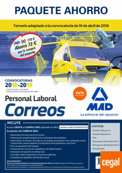 Imagen de Venta Anticipada Paquete Ahorro Personal Laboral Correos 2018