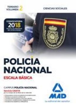 Imagen de Temario Volumen 2 Policía Nacional Escala Básica 2018 "Ciencias Sociales"