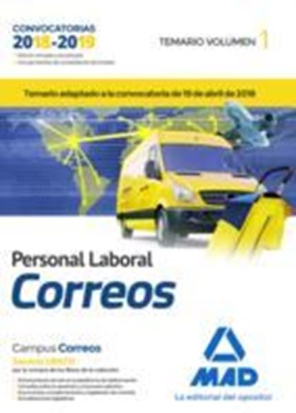 Imagen de Temario Volumen 1 Personal Laboral Correos 2018-2019 "Temario adaptado a la convocatoria de 19 de abril de 2018"