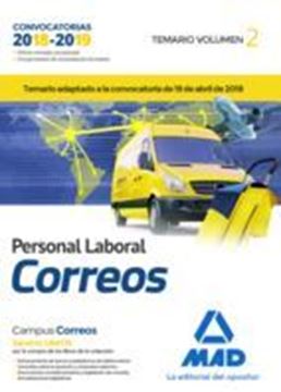 Imagen de Temario Volumen 2 Personal Laboral Correos 2018-2019 "Temario adaptado a la convocatoria de 19 de abril de 2018"