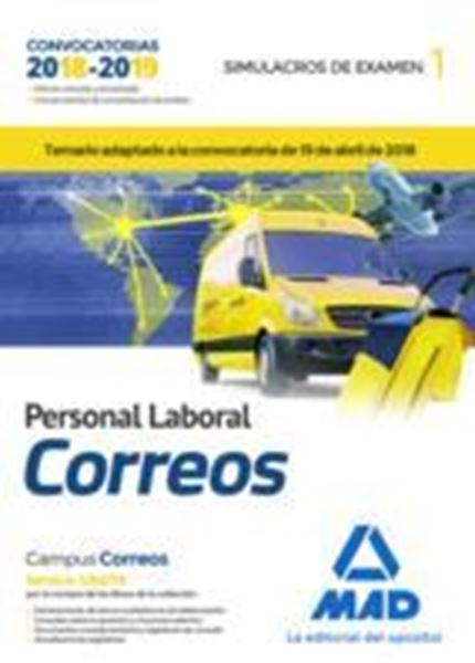 Imagen de Simulacros de examen 1 Personal Laboral Correos 2018-2019 "Temario adaptado a la convocatoria de 19 de abril de 2018"