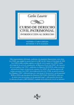 Curso de Derecho Civil patrimonial 24ª ed, 2018 "Introducción al Derecho"
