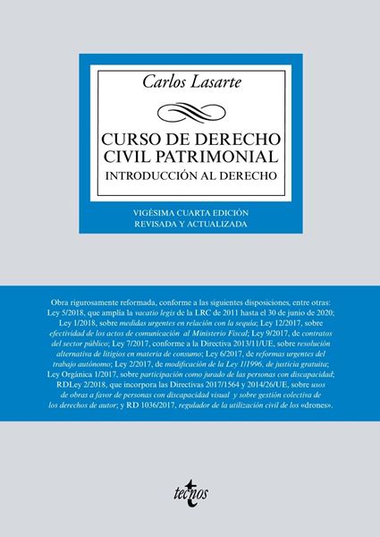 Curso de Derecho Civil patrimonial 24ª ed, 2018 "Introducción al Derecho"