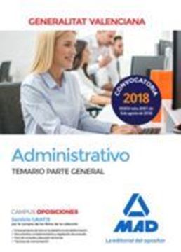 Imagen de Temario Parte General Administrativo Generalitat Valenciana 2018