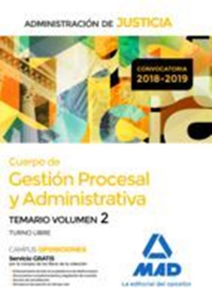 Imagen de Temario Volumen 2 Cuerpo de Gestión Procesal y Administrativa 2018-2019 "Administración de Justicia"