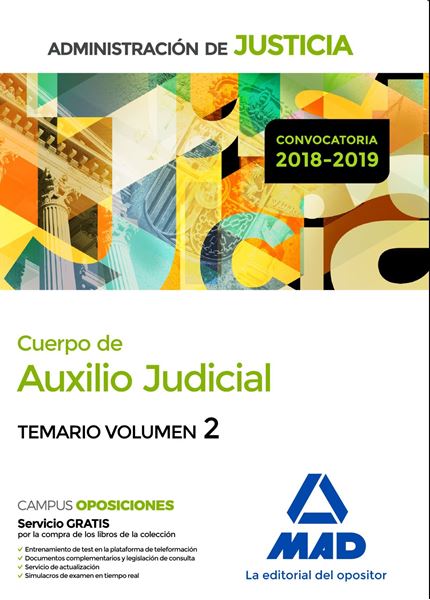 Imagen de Temario Volumen 2 Cuerpo de Auxilio Judicial Administración de Justicia 2018-2019