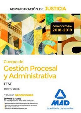 Imagen de Test Cuerpo de Gestión Procesal y Administrativa 2018-2019 "Administración de Justicia"