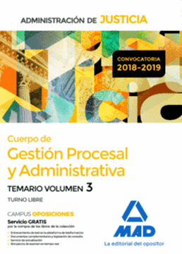 Imagen de Temario Volumen 3 Cuerpo de Gestión Procesal y Administrativa Administración de Justicia, 2018-2019