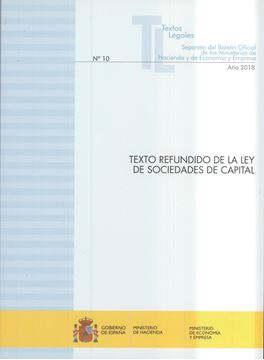 Texto Refundido de la Ley de Sociedades de Capital "Actualización noviembre 2018"