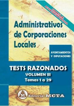 Imagen de Tests Razonados Volumen III Administrativos de Corporaciones Locales, 2019 "Temas 1 a 29"