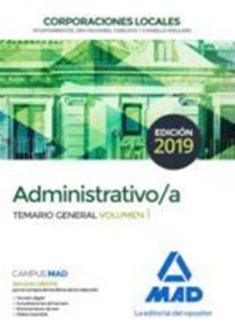 Imagen de Temario General Volumen 1 Administrativo Corporaciones Locales 2019