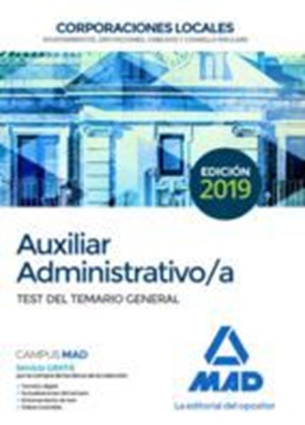 Imagen de Test del Temario General Auxiliar Administrativo/A Corporaciones Locales 2019