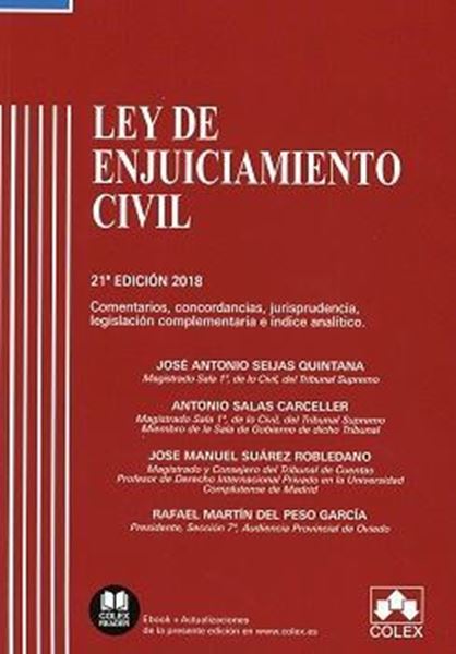 Imagen de Ley de Enjuiciamiento Civil y Legislacion Complementaria 2018 "Comentarios Concordancias y Jurisprudencia"