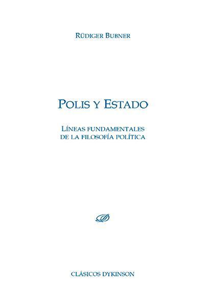 Imagen de Polis y Estado. Líneas fundamentales de la filosofía política