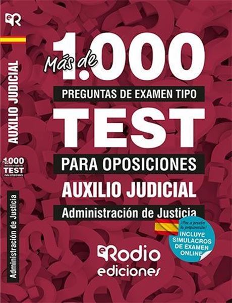Imagen de Más de 1000 preguntas de exámen tipo Test para Auxilio Judicial. Administración de Justicia, 2019