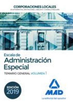 Imagen de Temario General Volumen 1 Escala Administración Especial Corporaciones Locales, 2019