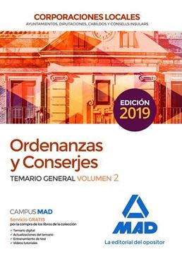 Imagen de Temario General Volumen 2 Ordenanzas y Conserjes 2019