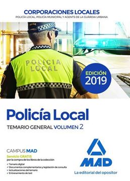 Imagen de Temario General Volumen 2 Policía Local Corporaciones Locales, 2019