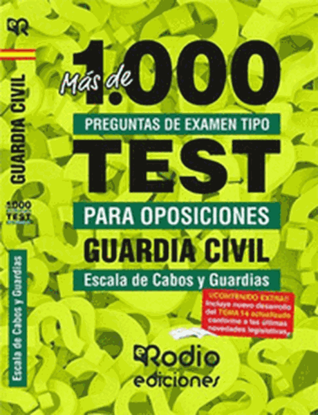 Imagen de Más de 1.000 preguntas de examen Tipo Test Guardia Civil, 2019 "Escala de Cabos y Guardias"