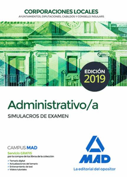 Imagen de Simulacros de Examen Administrativo/A Corporaciones Locales, 2019