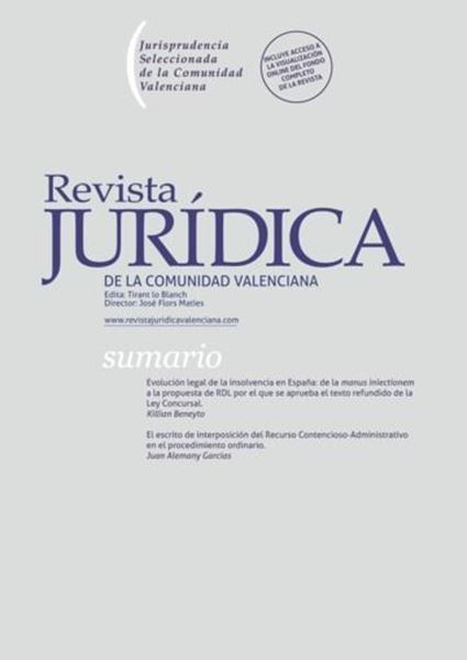 Imagen de Revista Jurídica de la Comunidad Valenciana nº 70/2019