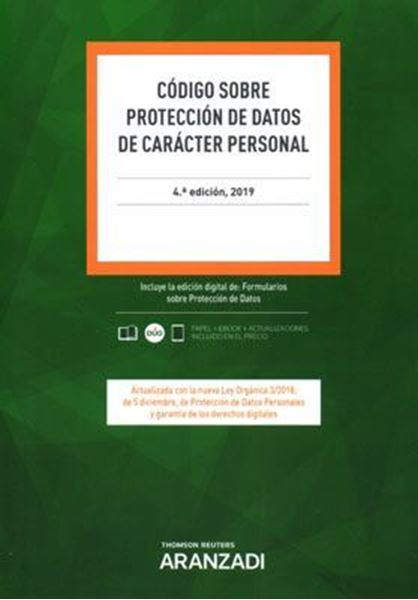 Imagen de Código sobre protección de datos de carácter personal, 4ª ed, 2019