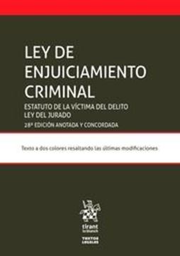 Imagen de Ley de Enjuiciamiento Criminal, 28ª ed, 2019 "Estatuto de la Víctima del Delito. Ley del Jurado"