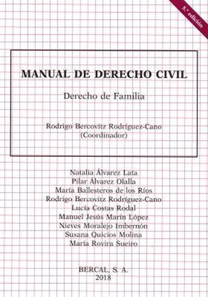 Imagen de Manual de Derecho Civil. Derecho de Familia 5ª ed, 2018