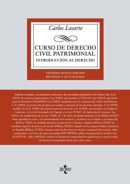 Curso de Derecho Civil patrimonial, 25ª Ed, 2019 "Introducción al Derecho"