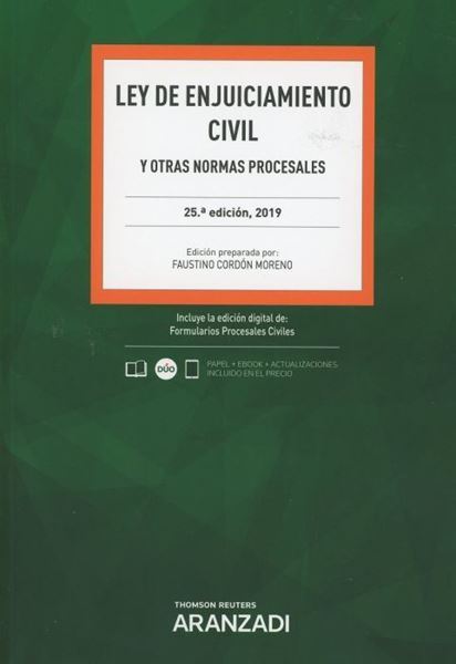 Imagen de Ley de Enjuiciamiento Civil y otras normas procesales, 25ª ed, 2019