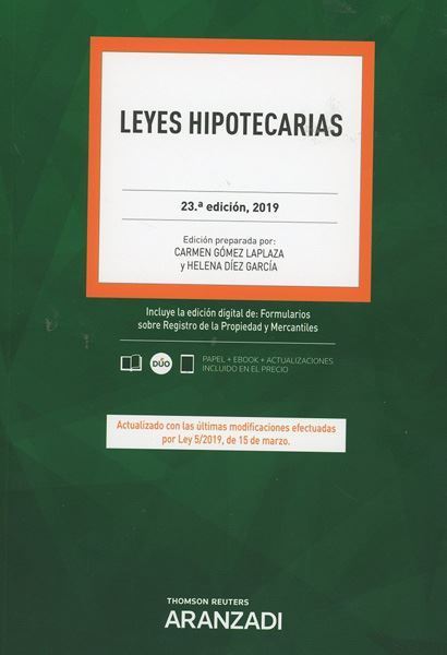 Imagen de Leyes Hipotecarias, 23ª ed, 2019