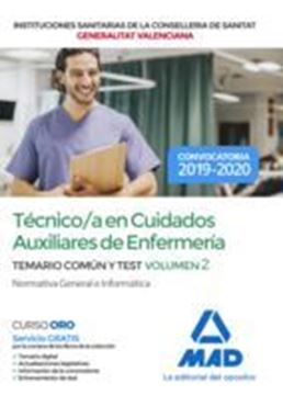 Imagen de Temario Común y Test Volumen 2 Técnico en Cuidados Auxiliares de Enfermería "Instituciones Sanitarias de la Conselleria de Sanitat de la Generalitat Valenciana, 2019-2020"