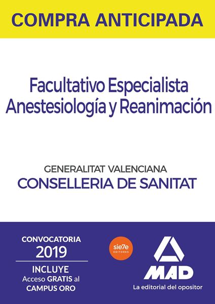 Pack Facultativo Especialista Anestesiología y Reanimación, 2019-2020 "Temario común y test. Test comentados de materias específicas"