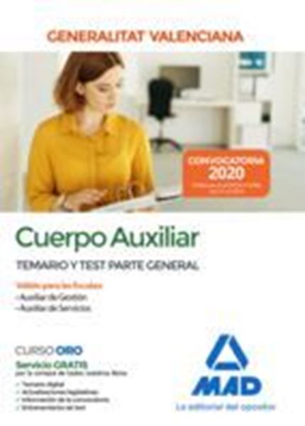 Imagen de Temario y Test Parte General Cuerpo Auxiliar Generalitat Valenciana, 2019 "Valido para las escalas: Auxiliar de Gestión, Auxiliar de Servicios"