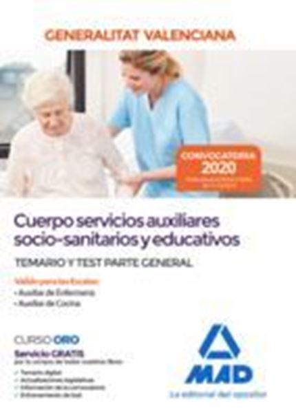 Imagen de Temario y Test Parte General Cuerpo servicios auxiliares socio-sanitarios y educativos, 2020 "Generalitat Valenciana"