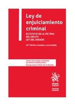 Imagen de Ley de enjuiciamiento criminal, 29ª ed, 2020 "Estatuto de la Víctima del Delito Ley del Jurado"