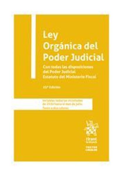 Imagen de Ley Orgánica del Poder Judicial, 25ª ed, 2020 "Con todas las disposiciones del Poder Judicial. Estatuto del Ministerio Fiscal"