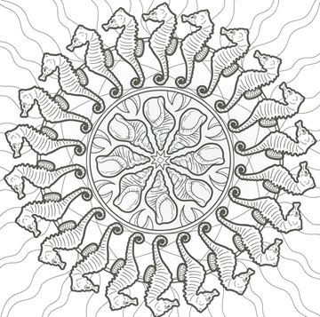 Mandalas infantiles antiestrés. Vida marina