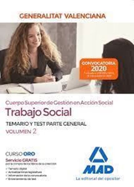 Imagen de Temario y Test Parte Especial Vol. 1 Trabajo Social, 2020 "Cuerpo superior de gestión en acción social de la Generalitat Valenciana"