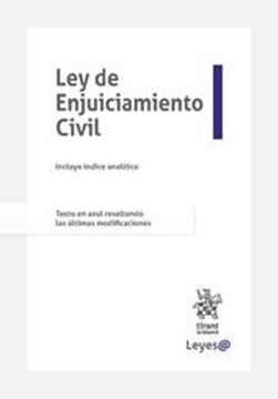 Imagen de Ley de Enjuiciamiento Civil 2021 (Anillas) "Incluye índice analítico. Texto en azul resaltando las últimas modificaciones"