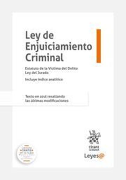 Imagen de Ley de Enjuiciamiento Criminal 2021 (Anillas) "Incluye índice analítico. Texto en azul resaltando las últimas modificaciones"