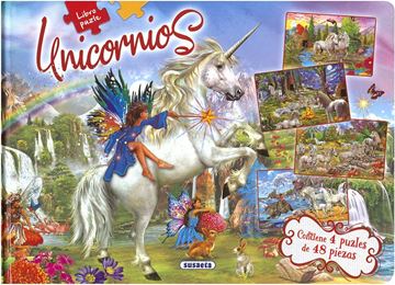 Unicornios "Libro puzle. Contiene 4 puzles de 48 piezas"