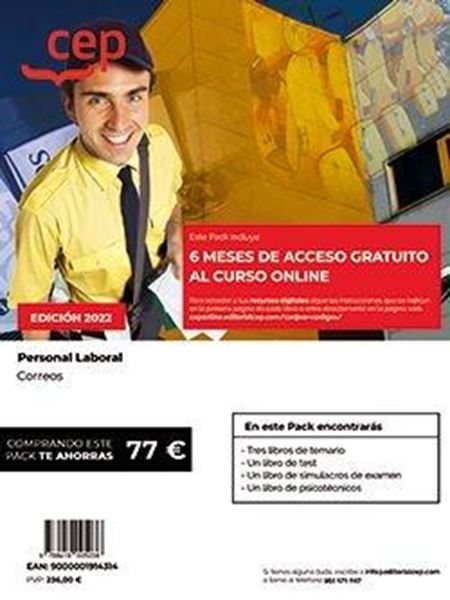 Pack Libros y Curso Online 6 Meses Personal Laboral Correos, 2022